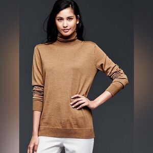 Gap 100% Merino Wool Lightweight Turtleneck Sweater Tan Sweater Size XXl NWT
